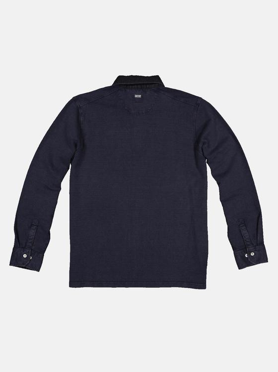 engbers Herren Poloshirt langarm Blau 32786