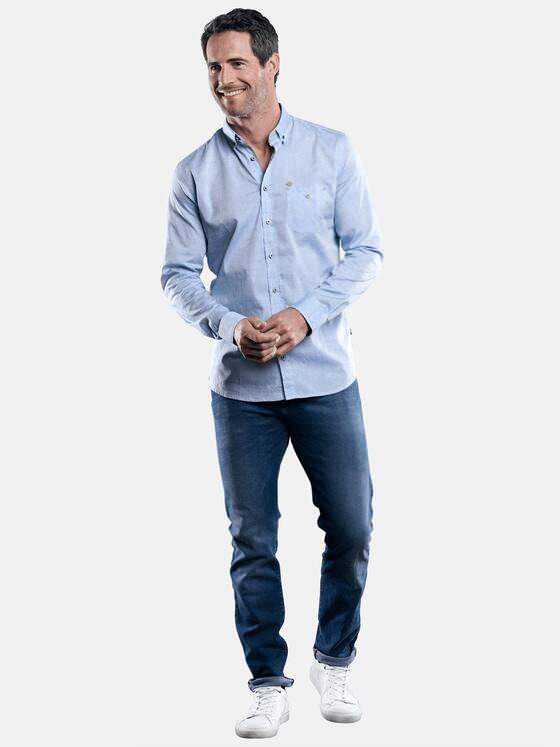 engbers Herren Softes Webstruktur-Hemd Hellblau 29518