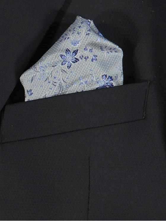 emilio adani Herren Modisches Einstecktuch mit Blumenmuster Grau 31390