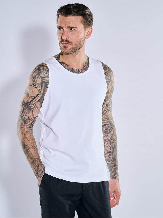 emilio adani Herren Rundhals T-Shirt Weiß 38936