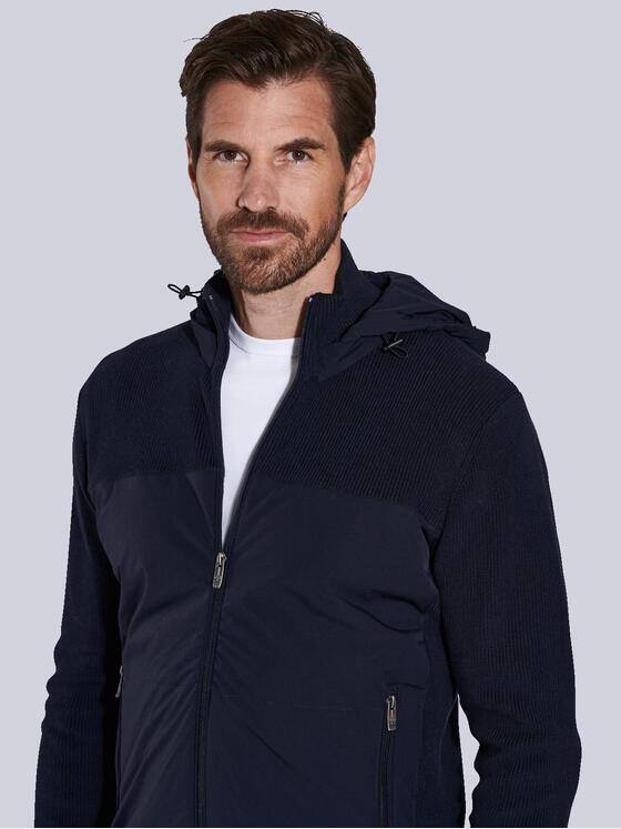 engbers Herren Strickjacke mit Kapuze Blau 36096