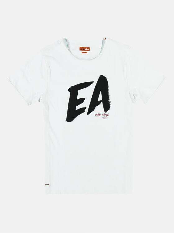 emilio adani Herren Rundhals T-Shirt Weiß 25703