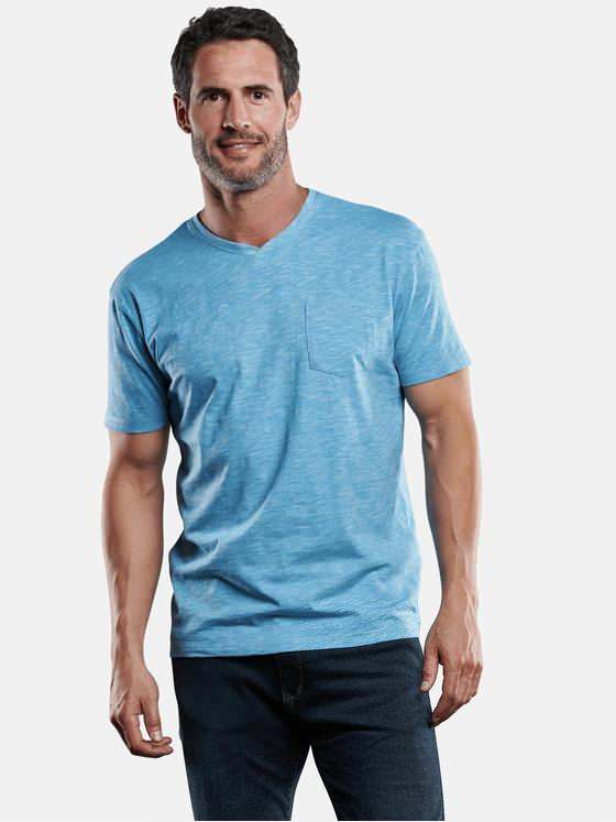 engbers Herren V-Neck T-Shirt Türkis 28909