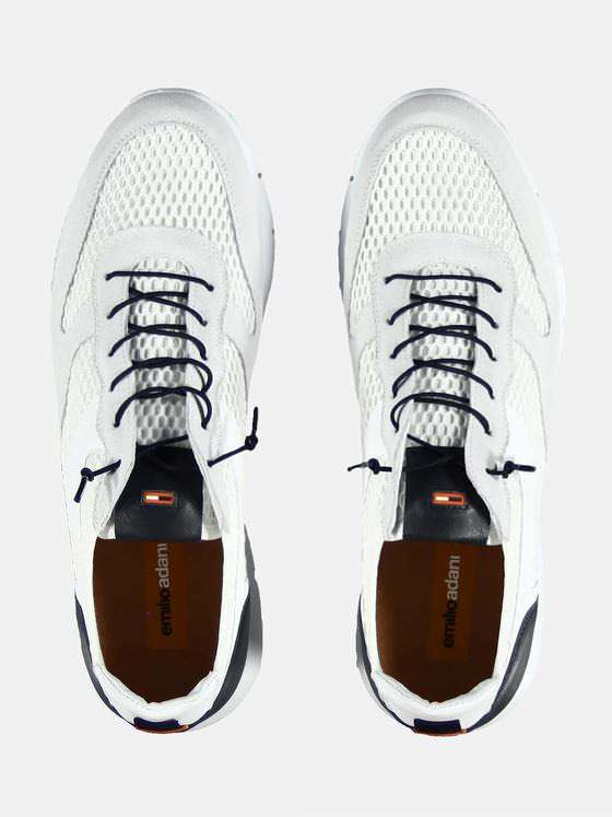 emilio adani Herren modischer Active-Sneaker mit gedämpfter Außensohle Weiß 29449