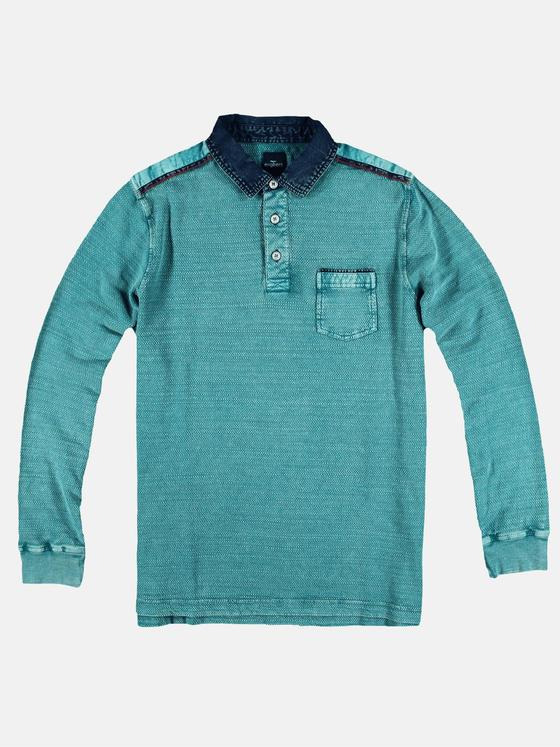 engbers Herren Poloshirt langarm Petrolgruen 29233