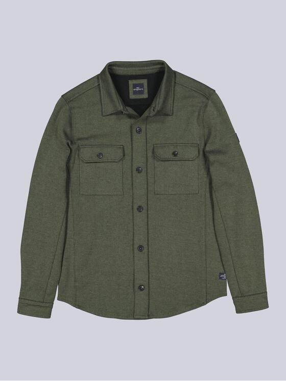 engbers Herren Sweatshirt im Overshirt-Design Oliv 39221
