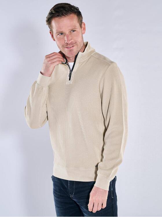 engbers Herren Sweatshirt mit Stehkragen Beige 39687