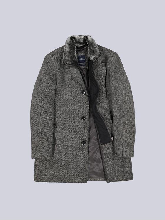 engbers Herren Mantel mit heraustrennbarem Kragen Grau 39409