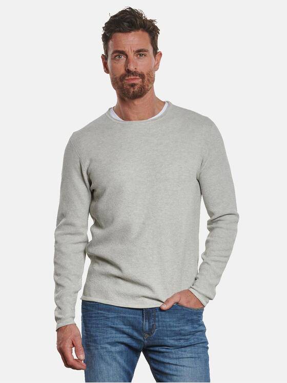 ENGBERS GERMANY Herren Pullover Rundhals Silbergrau 32835