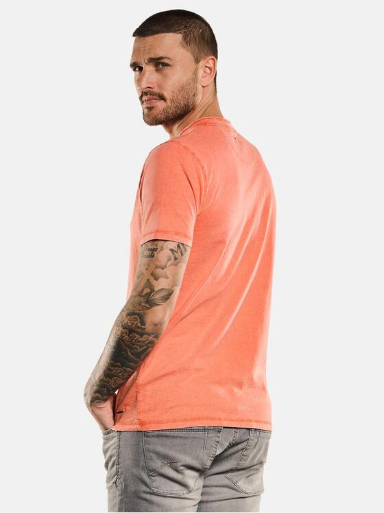 emilio adani Herren Henley-Shirt Orange 33031