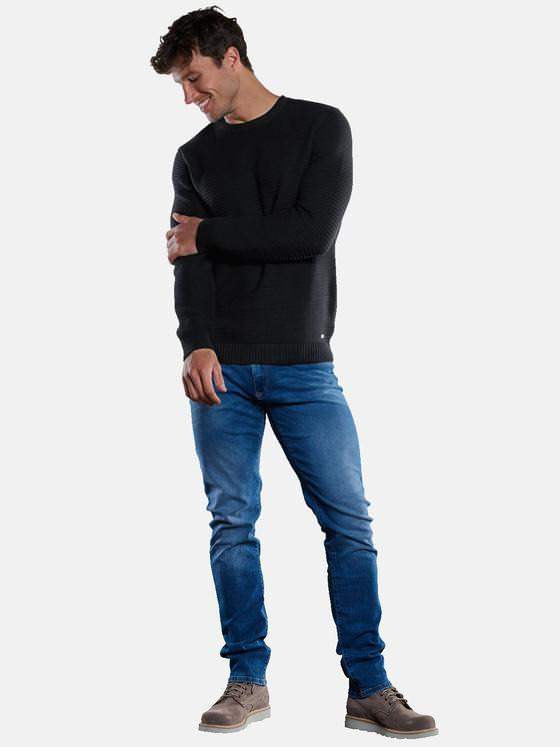 engbers Herren Pullover strukturiert Schwarz 33386