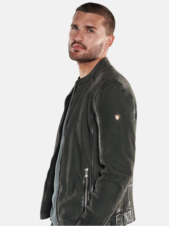 emilio adani Herren Lederjacke Grau 33305