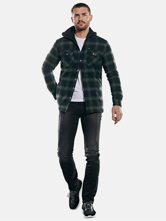 emilio adani Herren Overshirt im Karodesign Grau 31953