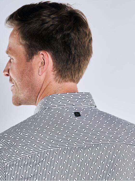 ENGBERS GERMANY Herren Langarm-Hemd in Satin-Warenqualität Schwarz 39190