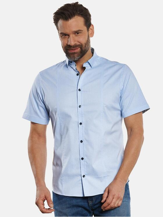 engbers Herren Kurzarm-Hemd "My Favorite" Blau 32811