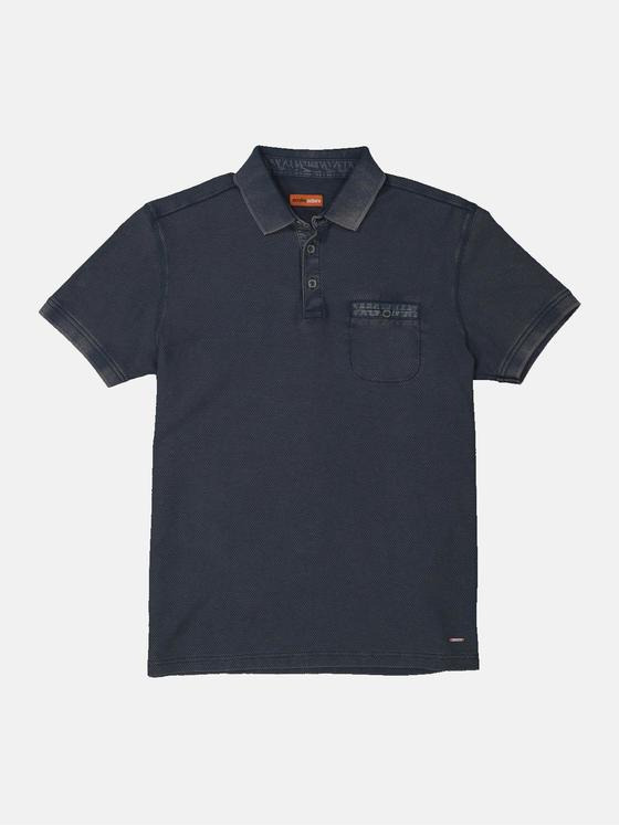 emilio adani Herren Polo-Shirt uni Blau 35108