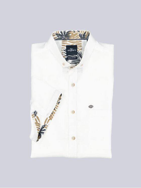 engbers Herren Kurzarm-Hemd aus Leinen Naturweiss 38357