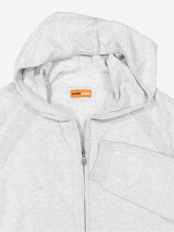 emilio adani Herren Cardigan mit Kapuze Grau 37397