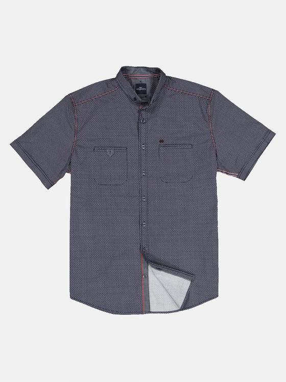 engbers Herren Kurzarm-Hemd mit Minimalprint Marineblau 33095