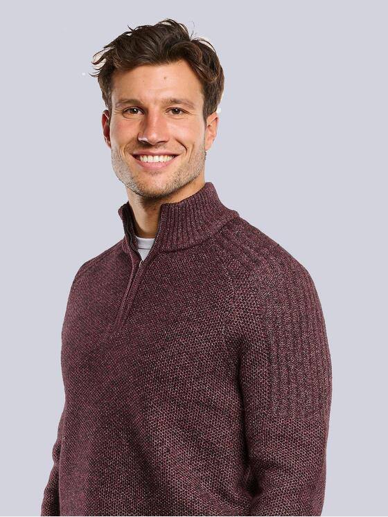 engbers Herren Pullover Polokragen Karminrot 33850