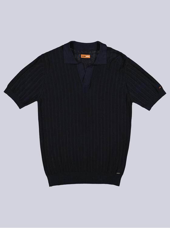 emilio adani Herren Modisches Strickpolo Saphirblau 40139