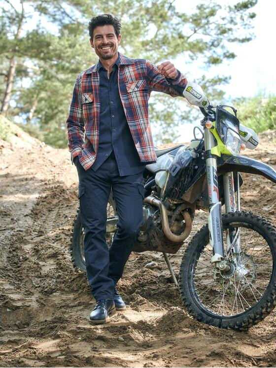 engbers Herren Langarm-Hemd kariert Rostorange 31974