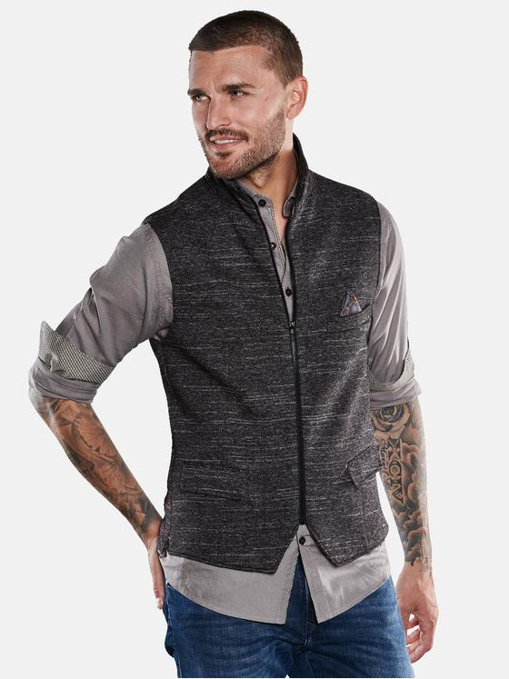 emilio adani Herren Sakko-Weste mit Zipper Grau 33314