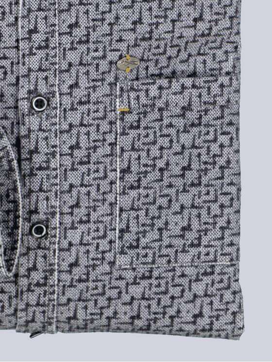 engbers Herren Langarm-Hemd aus Babycord Grau 35539