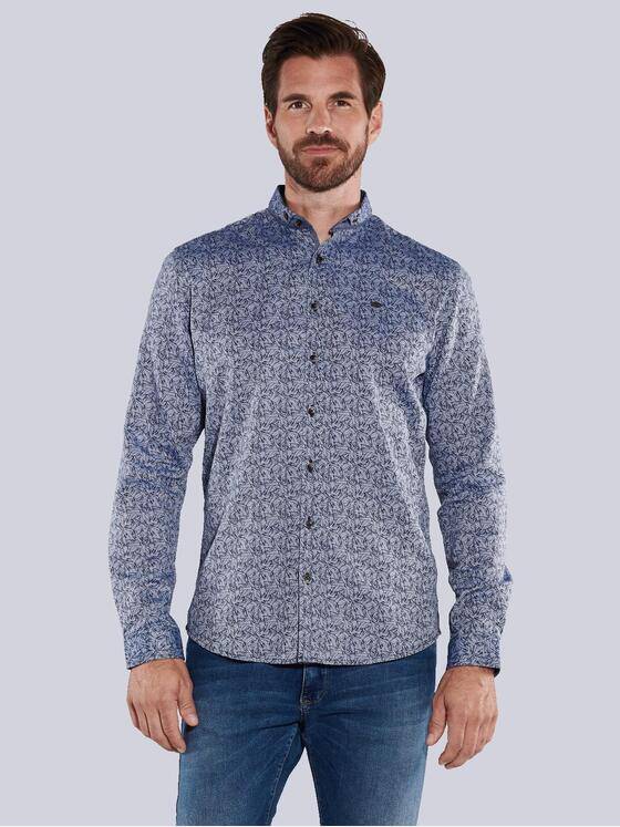 engbers Herren Langarm-Hemd gemustert Blau 35794