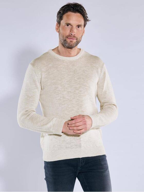 ENGBERS GERMANY Herren Pullover mit Leinenanteil Naturweiss 38884
