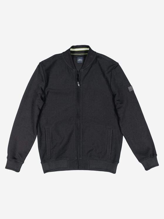 engbers Herren Sweatjacke strukturiert Schwarz 37748