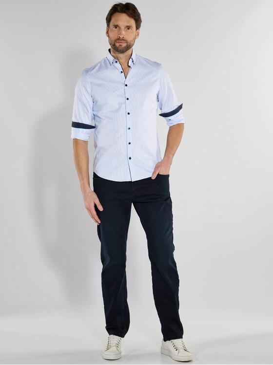 ENGBERS GERMANY Herren Langarm-Hemd slim fit Blau 36607