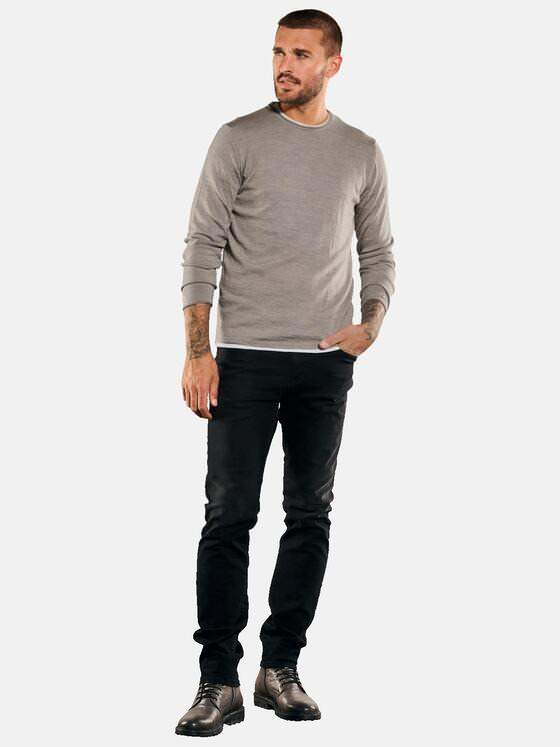 emilio adani Herren Pullover aus Merinowolle Beige 35703