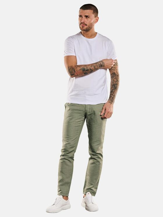 emilio adani Herren Chino mit Leinen-Anteil Grün 33166