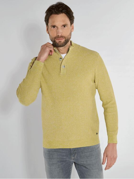 engbers Herren Pullover mit Polo-Kragen Hellgelb 36276