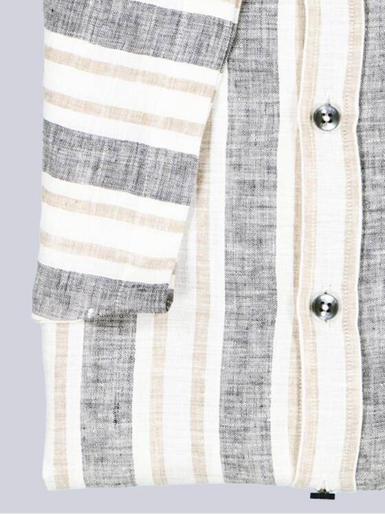 ENGBERS GERMANY Herren Kurzarm-Hemd aus Leinen Naturweiss 39037