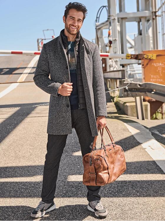 engbers Herren Mantel mit heraustrennbarem Inlet Kieselgrau 33592