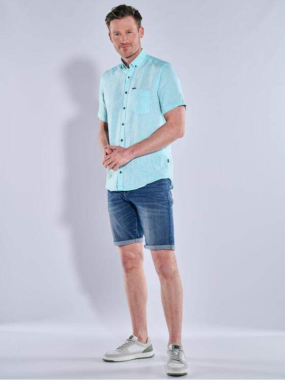 engbers Herren Kurzarm-Hemd aus Leinen Mint 38578