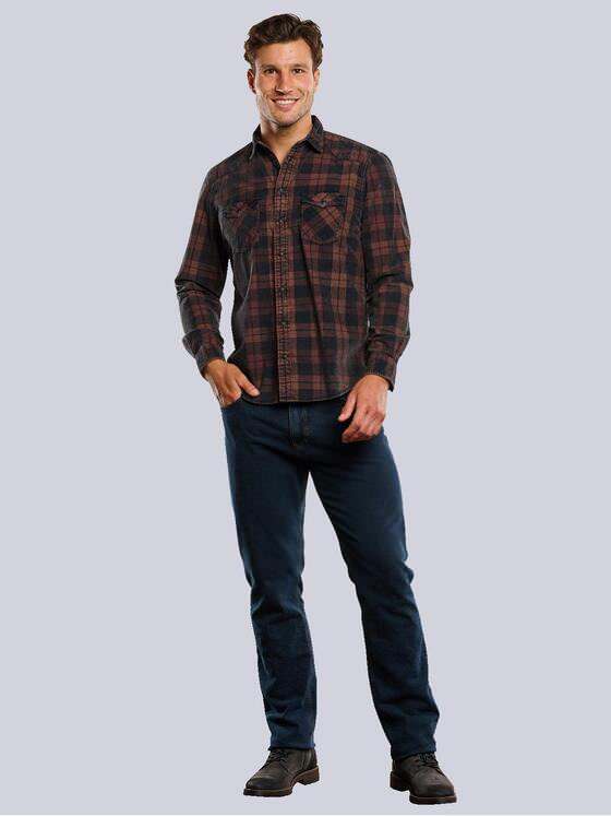 engbers Herren Langarm-Hemd aus Cord Dunkelorange 33667