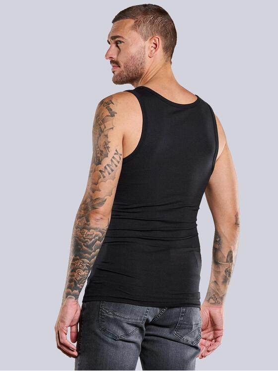 emilio adani Herren Tank-Top uni Schwarz 38168
