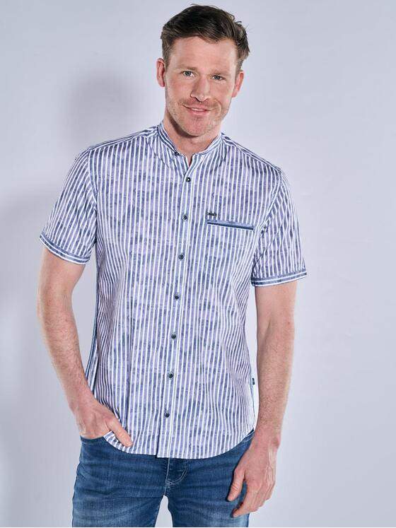 engbers Herren Kurzarm-Hemd gestreift Saphirblau 38954