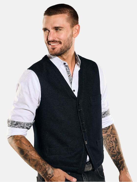 emilio adani Herren Sakko-Weste slim fit Schwarz 35264