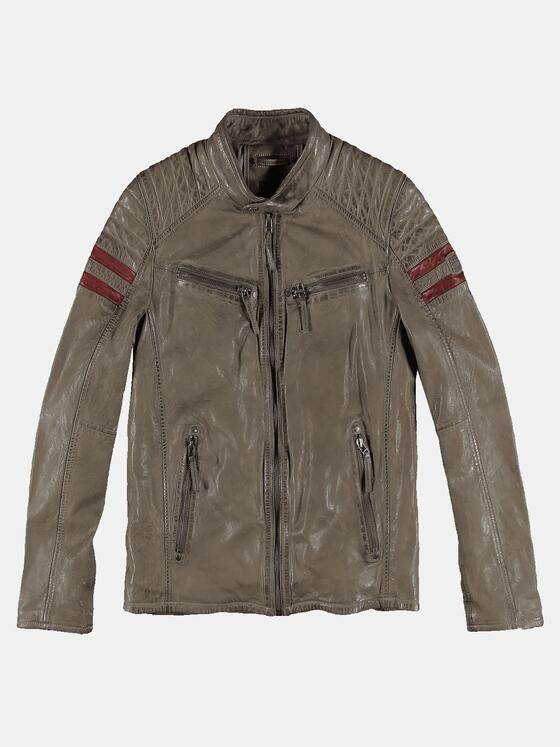 engbers Herren Lederjacke im Bikerstyle Grün 31033