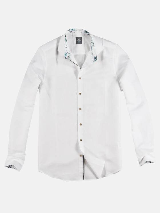 ENGBERS GERMANY Herren Langarmhemd aus hochwertigem Leinenmaterial Reinweiss 29783