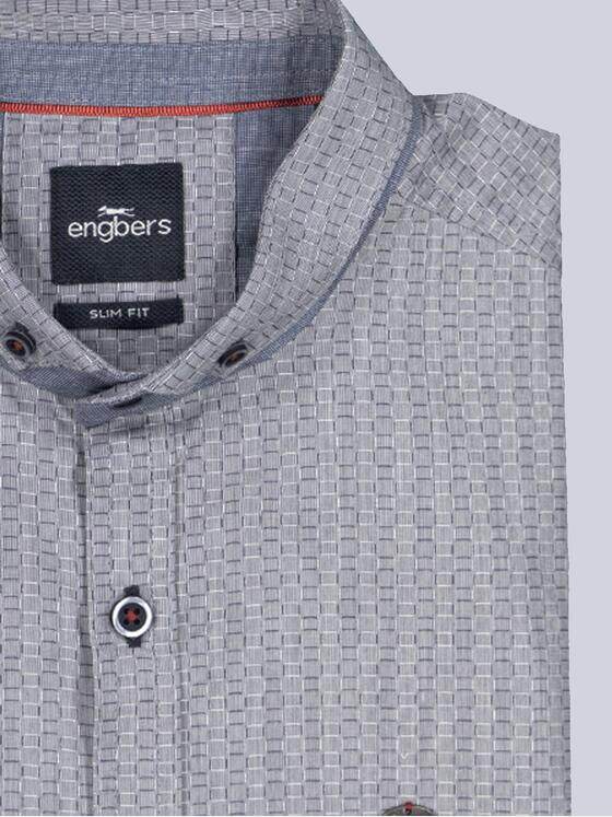 engbers Herren Langarm-Hemd slim fit Grau 35792