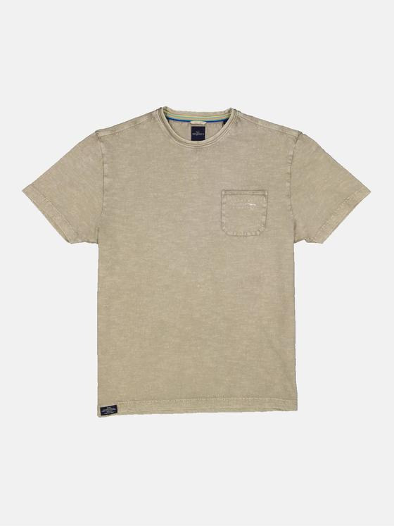 engbers Herren T-Shirt mit Leinenanteil Beige 34853