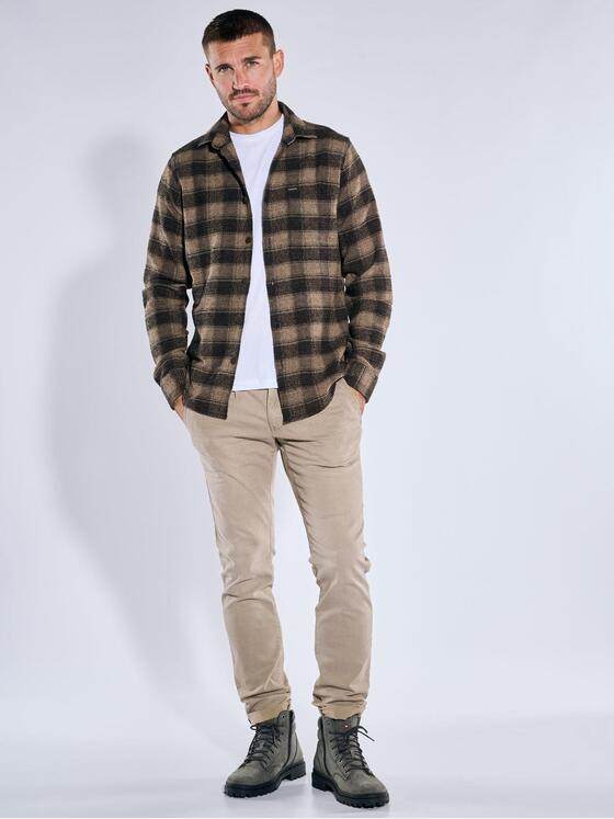 emilio adani Herren Overshirt mit Zipper Braun 39158
