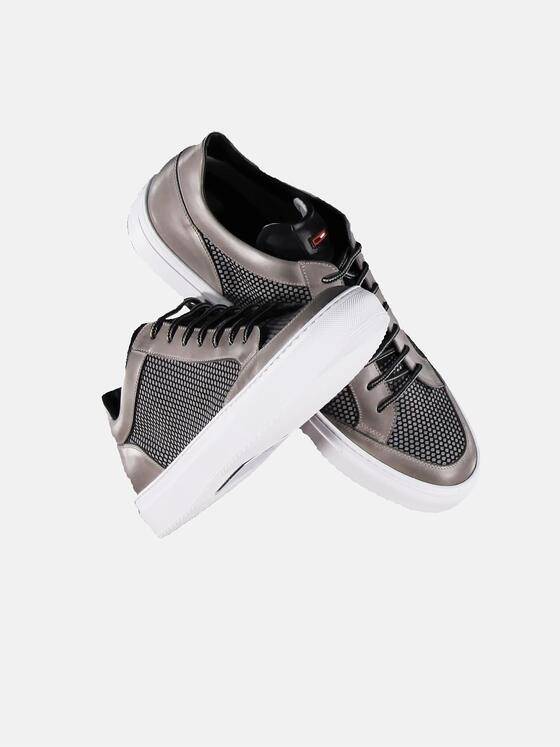 emilio adani Herren Sneaker im angesagten Materialmix Grau 31081