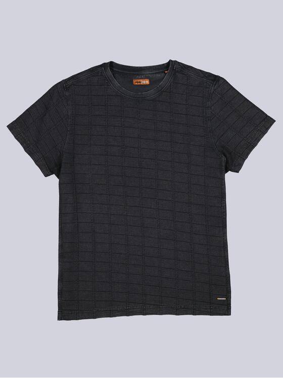 emilio adani Herren T-Shirt strukturiert Schwarz 38435