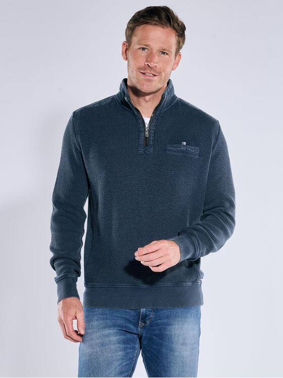 engbers Herren Sweatshirt strukturiert Saphirblau 39534